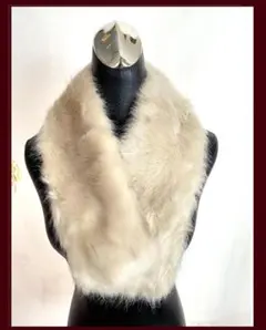 新品 上品暖かフェイクファーティペット ショールマフラー/ベージュ