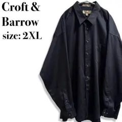 Croft & Barrow 長袖シャツ ブラック シンプル 黒シャツ 2XL