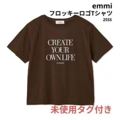 ★週末限定セール★新品未使用／emmi エミ フロッキー ロゴTシャツ ブラウン