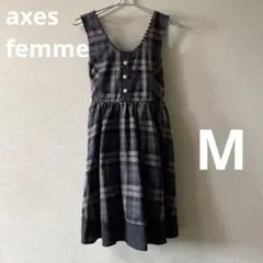 ☆週末SALE☆ axes femme ジャンスカ チェック リボン アクシーズ