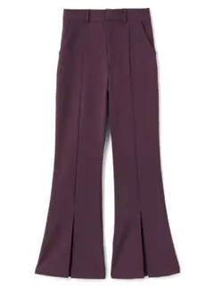 b039【GRL】センター切り替え　スリットフレアパンツ　紫