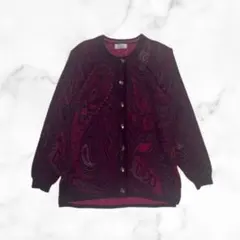 ペイズリー柄ノーカラージャケット