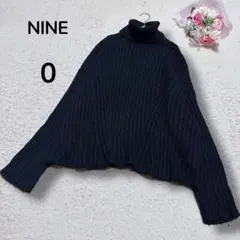 【ナイン NINE】モヘヤウール　タートルネックニットプルオーバーセーター　黒S