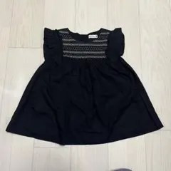branshes 黒 フリル刺繍 トップス 130