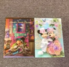 【Disney】3Dポストカード ミッキー＆ミニー 2枚セット