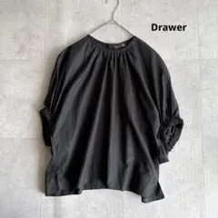 2025✨Drawer シルク混 シフォン フリル ブラウス ネイビー 36 - メルカリ