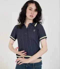 TINA：JOJUN サマー ポロニット ネイビーのサムネイル
