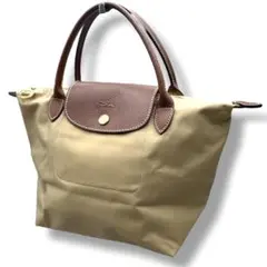 ロンシャン ル プリアージュ クラブ ベージュ 舟形トート　レザー　ホースロゴ