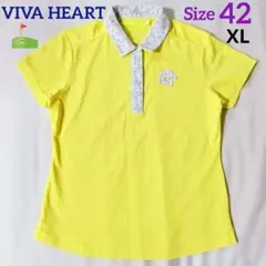 ビバハート VIVA HEART 半袖ポロシャツ レース衿 大きいサイズ 42