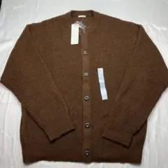 最終値引き GU ニット クールネックカーディガン カーディガン ブラウン L