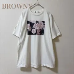 ★ブラウニー★Tシャツ プリント 薔薇 シンプル カジュアルのサムネイル