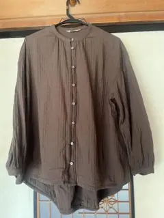 Mushroom ブラウン 長袖シャツ バルーンシルエット