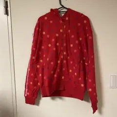 赤いドット柄フード付きパーカー 10th記念 ももクロ夏菜子のパーカー