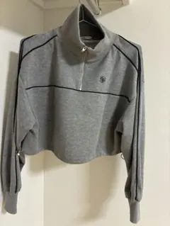 ハーフジップ スウェット グレー