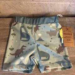 新品未使用　男の子　水着 80 恐竜柄 UVカット　緑