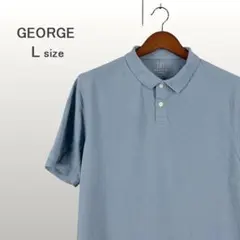 GEORGE ジョージ 無地 半袖 ポロシャツ サックスブルー L 0160のサムネイル