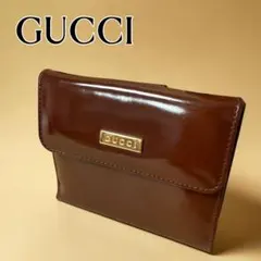 GUCCI グッチ　二つ折り財布　ボルドーのサムネイル
