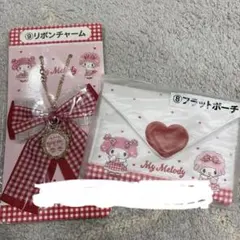My Melody リボンチャーム & フラットポーチ