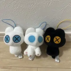 しろろとくろろ　マスコットぬいぐるみストラップ　3種セット