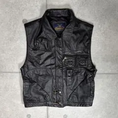 ファイヤーマンベスト　ハンティング　レザー　牛革　コインポケット　90s　フック