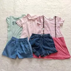 春夏 女の子お洋服 5枚セット 130cm まとめ売り ワンピース トップス