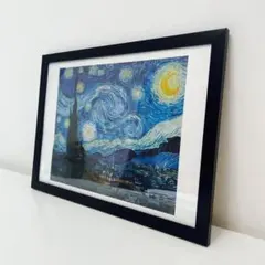 【額付きポスター】ゴッホ　Gogh　星月夜②(新品)