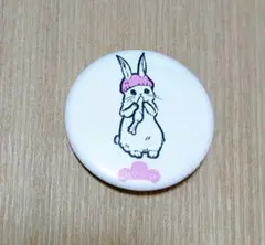 うさぎ 缶バッジ ピンクの帽子のサムネイル