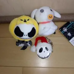 ナイトメアー・ビフォア・クリスマスぬいぐるみ　ジャックがまぐち３個まとめ売り