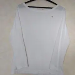 HUMAN WOMAN 長袖ボートネックTシャツMホワイト