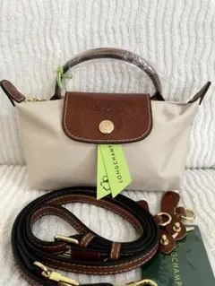 ロンシャン トート ショルダーバッグ プリアージュ XS ミニバッグ　ホワイト