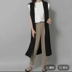 【未着用】Elura　ニットロングジレ　黒　Мのサムネイル