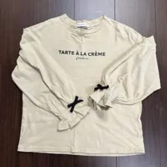 THE SHOP TK ベージュ 長袖カットソー 袖リボン付き