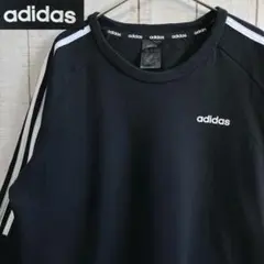 アディダス　古着　長袖　ラグラン スウェット 裏起毛　プリント　ロゴ