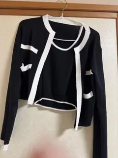 misa様専用ブラック/ホワイト カーディガン 長袖