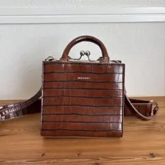 MOUSSY クロコダイル風ブラウンショルダーバッグ