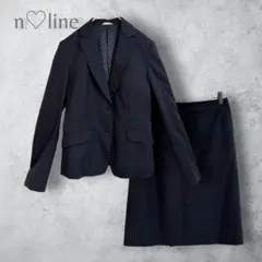 【n♡line エヌライン】　スカートスーツ　セットアップ　11号　ブラック