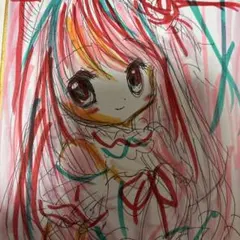 新作。手描きイラスト。小色紙。女の子 - メルカリ
