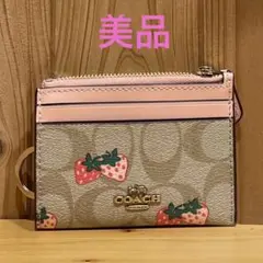 【美品】COACH いちご柄 カードケース