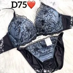 即購入ok❤️D75/M❤️ジュエルレース❤️上下セット❤️全2色❤️光沢❤️刺繍❤️