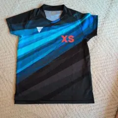 卓球ウェア 青と黒 ストライプ JTAロゴ