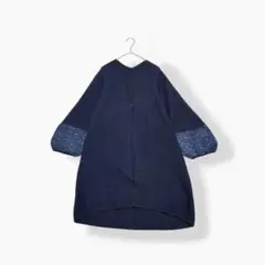 PINORE ピノーレ ウールブレンド ロングカーディガン ネイビー 38のサムネイル
