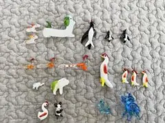 ミニチュア ガラス細工 動物 鳥など 置物 昭和 레트로