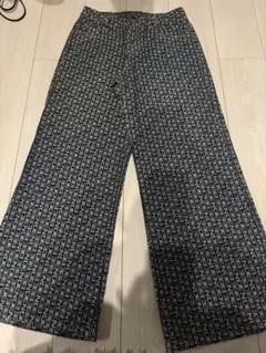 GAULTIER JEANS 花柄スラックス ブルー - メルカリ