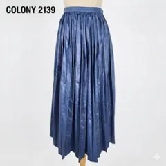 COLONY2139 コロニー2139 光沢プリーツ ロングスカート ネイビーMのサムネイル