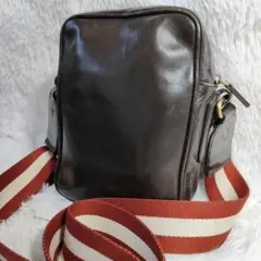 極美品 バリー レザー ショルダーバッグ トレインスポッティング 茶 金具 斜めのサムネイル
