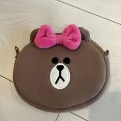 LINE FRIENDS ポーチ ピンクのリボンのサムネイル