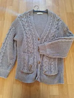 SHOO-la-RUE ベージュ ケーブルニットカーディガン