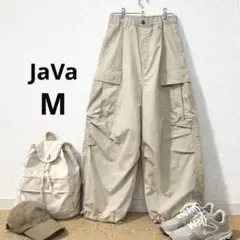【訳あり】JaVa ジャバ カーゴパンツ 裾絞り ベージュ　レディース　M