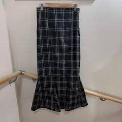GRL♡チェック柄ハイウエストマーメイドスカート