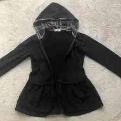 コムサフィユ　チェックパーカー　黒